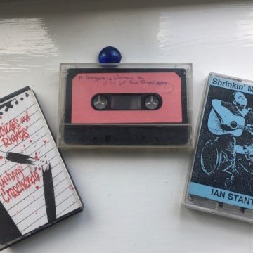 Photo of 3 audio cassette tapes, Choices and Rights by Johnny Crescendo, A Dangerous Woman by Sue Napolitano, Incredible Shrinkin' Man by Ian Stanton