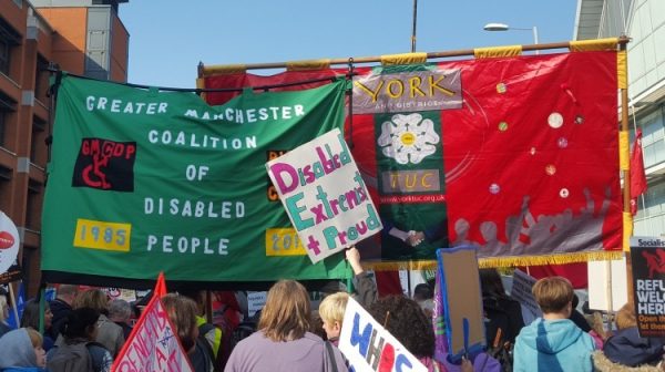 Photo: a March protesting against austerity, Oxford Road Manchester, 4 October 2015