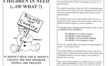 Flyer: Children In Need protest – 1993