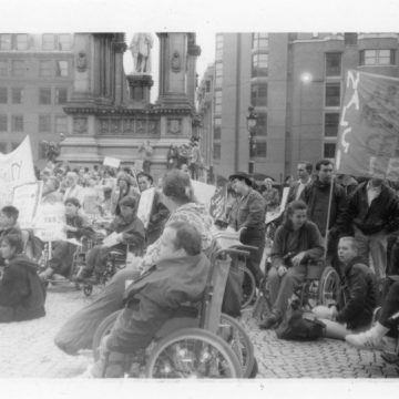 Photo: Disability Benefits Consortium Rally, Albert Square Manchester, 27 October 1990