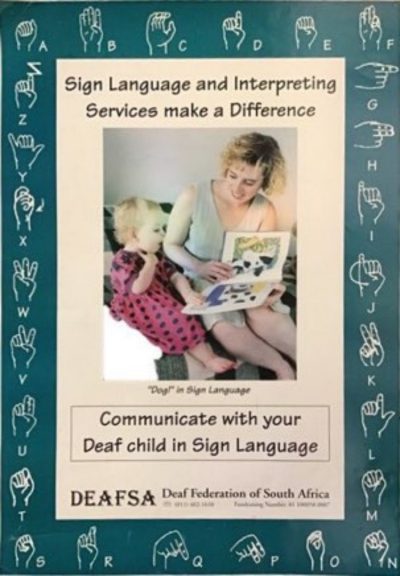 Image of poster promoting a  Sign Language Interpreting Service in South Africa