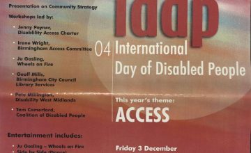 International Day of Disabled People Birmingham poster, 2004