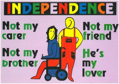 Image of Independence postcard 'Not my carer'