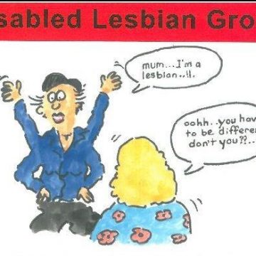 Image of Disabled Lesbian Group postcard 'Mum I'm a lesbian'