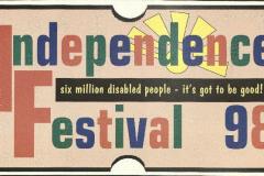 Independence festival ticket 1998 front