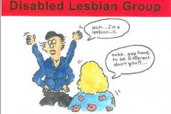 Image of Disabled Lesbian Group postcard 'Mum I'm a lesbian'