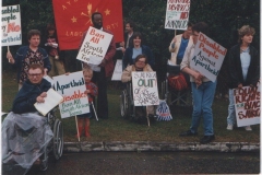 Photo: Anti Apartheid protest, Stoke Mandeville Games, 25 July 1982